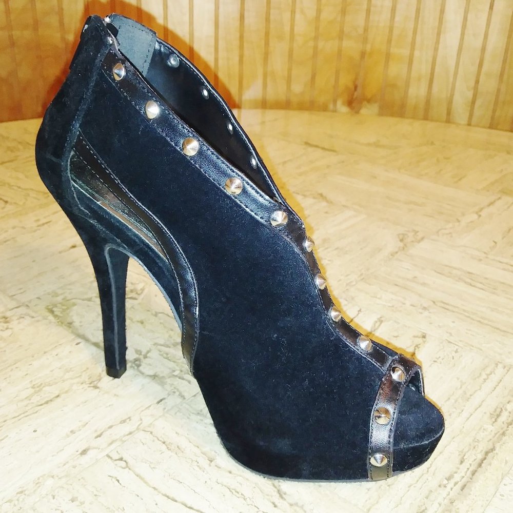 Dollhouse black sliver studded Stiletto's
